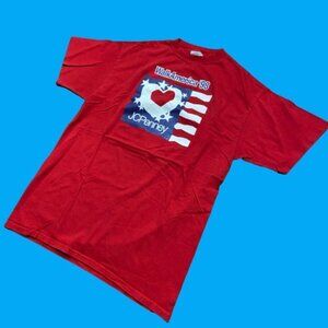 Vintage Walk America 1998 JCPenney Red White Blue T-Shirt Size Large
